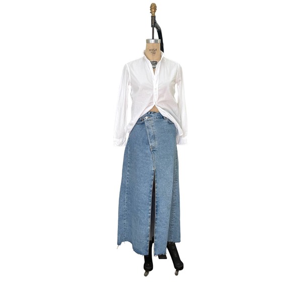 Zara Skirt Denim MAXI Midi SKIRT The Long Skirt XS to Small FIt - Picture 3 of 8